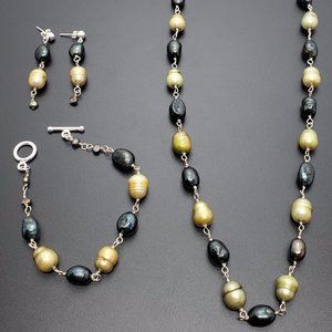 one-of-a-kind, multicolor pearl set